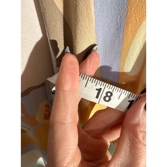 Zara Dress Medium Orange Mini Pastel Retro Floral Mod Psychedelic Artsy Abstract - Picture 8 of 8